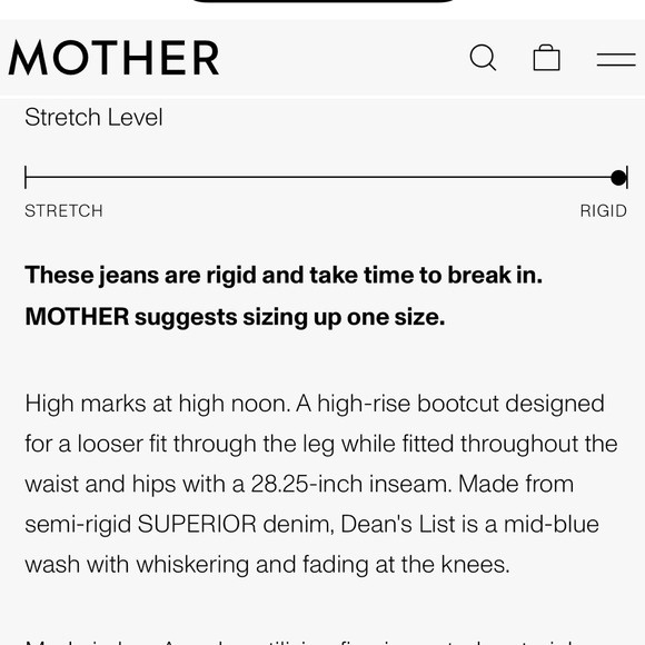 Mother The Bookie Flood Bootcut Jeans Dean's List Blue Denim Cotton - Picture 5 of 7